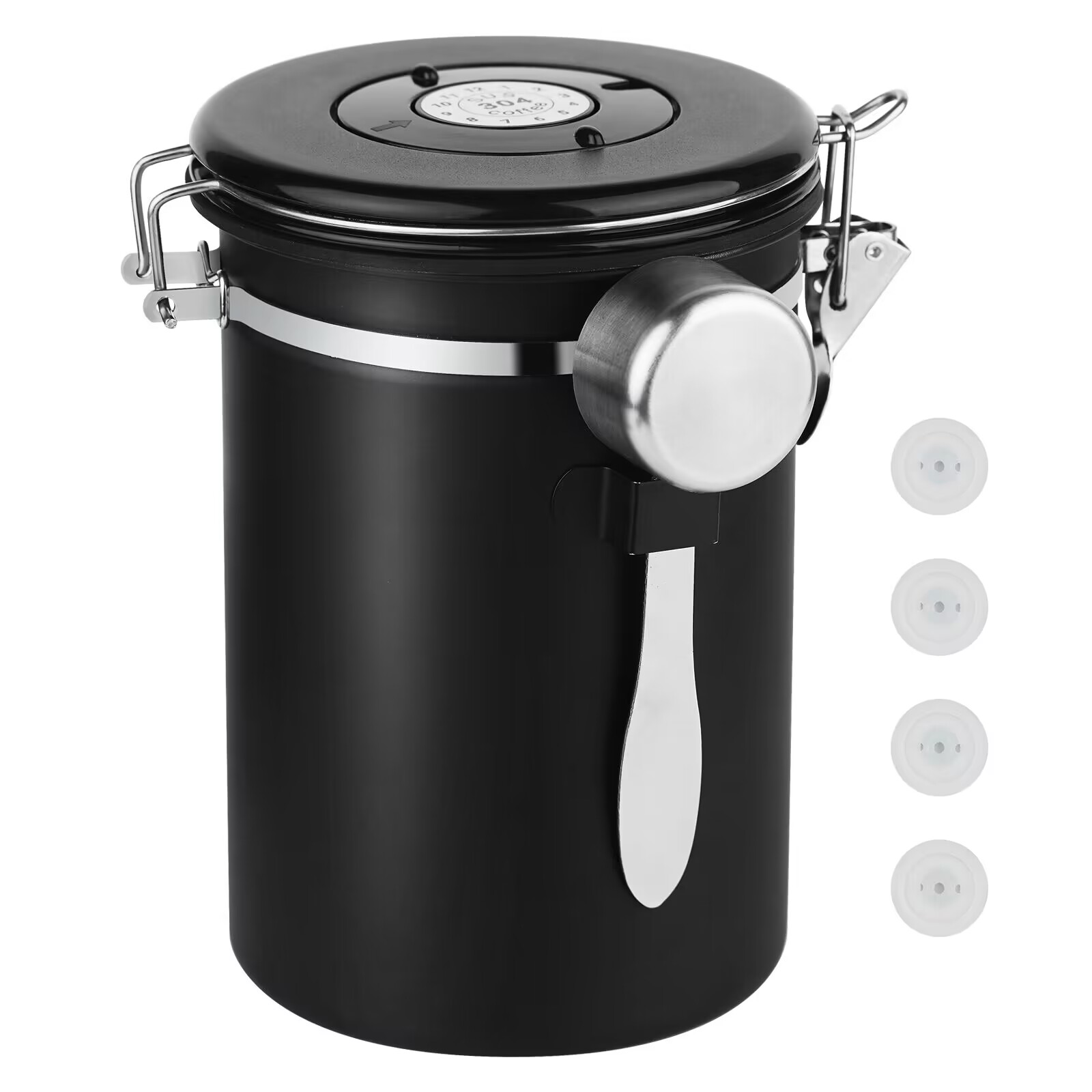 Ohtomber Coffee Canister Storage Container - 22OZ Stainless Steel Airtight Coffee Bean Storage Groun